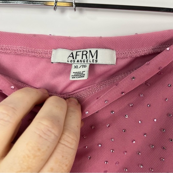 AFRM Dasani Rhinestone Dotted Ruched Miniskirt NWT XL - Picture 4 of 6